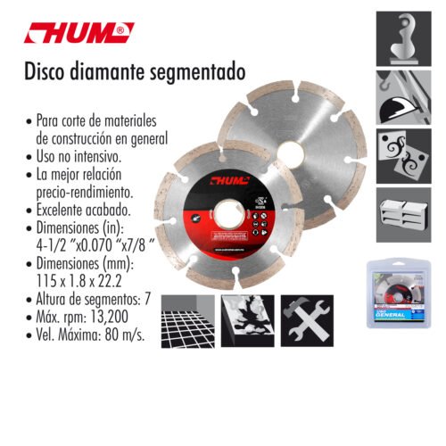 Disco diamante segmentado