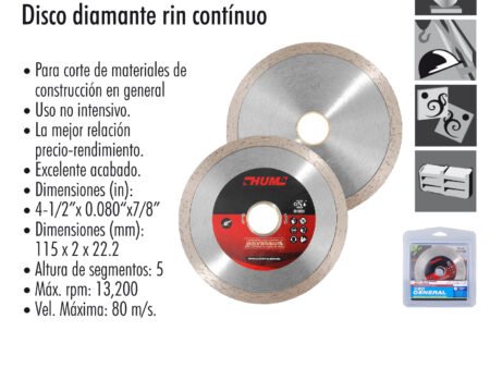 Disco diamante rin continuo