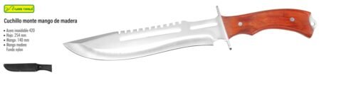 Cuchillo monte mango de madera