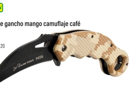 Navaja monte gancho mango camuflaje café