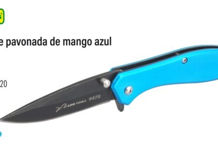 Navaja monte pavonada de mango azul