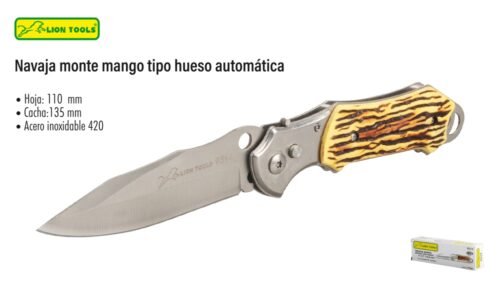 Navaja de monte mango tipo hueso automática