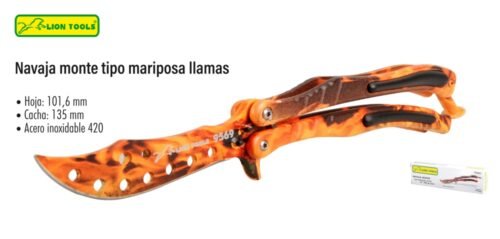 Navaja monte tipo mariposa llamas