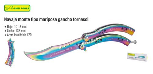 Navaja monte tipo mariposa gancho tornasol