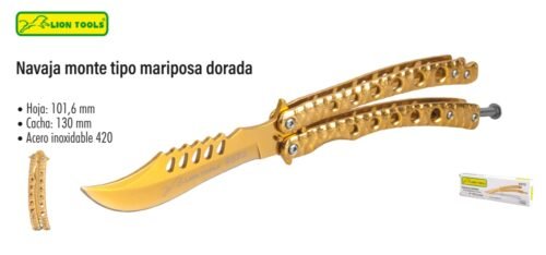 Navaja monte tipo mariposa dorada