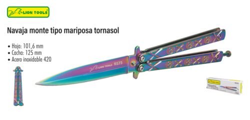 Navaja monte tipo mariposa gancho tornasol
