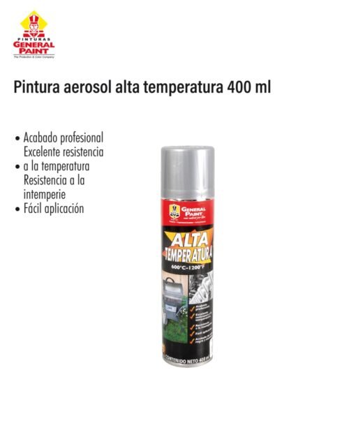 Pintura aerosol alta temperatura 400 ml