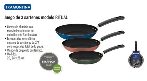 Juego de 3 sartenes modelo ritual
