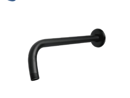 Brazo y chapetón para regadera negro 40cm