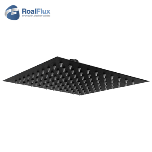 Regadera cuadrada negra de 8″ con chupones antisarro