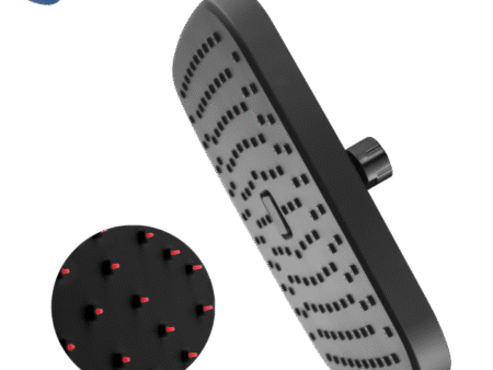 Regadera push cuadrada negra 8″