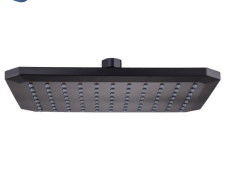 Regadera rectangular negra 7×9″
