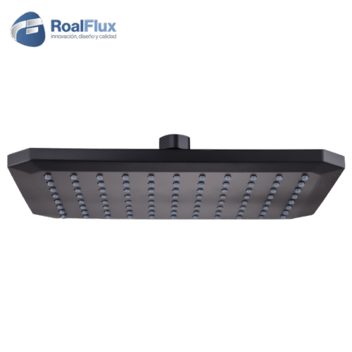 Regadera rectangular negra 7×9″