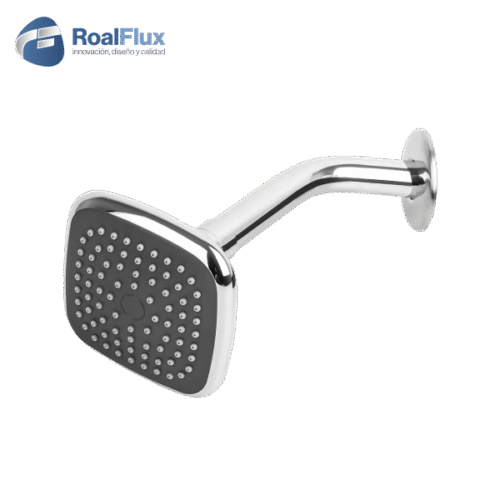 Regadera cuadrada con brazo 4″ con chupones antisarro