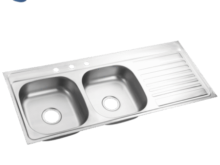 Tarja doble tina con escurridor 120×50 (derecha)