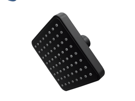 Regadera cuadrada negra de abs 4″ con chupones antisarro